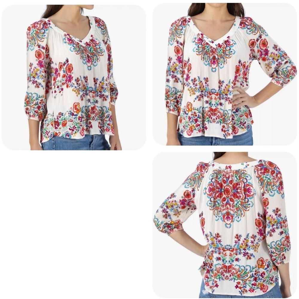 Bila Floral Gauzy Top - Size L